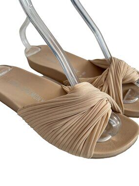 Opening Ceremony sandals Paulyna slide beige nude pleated twist womens 6 6.5